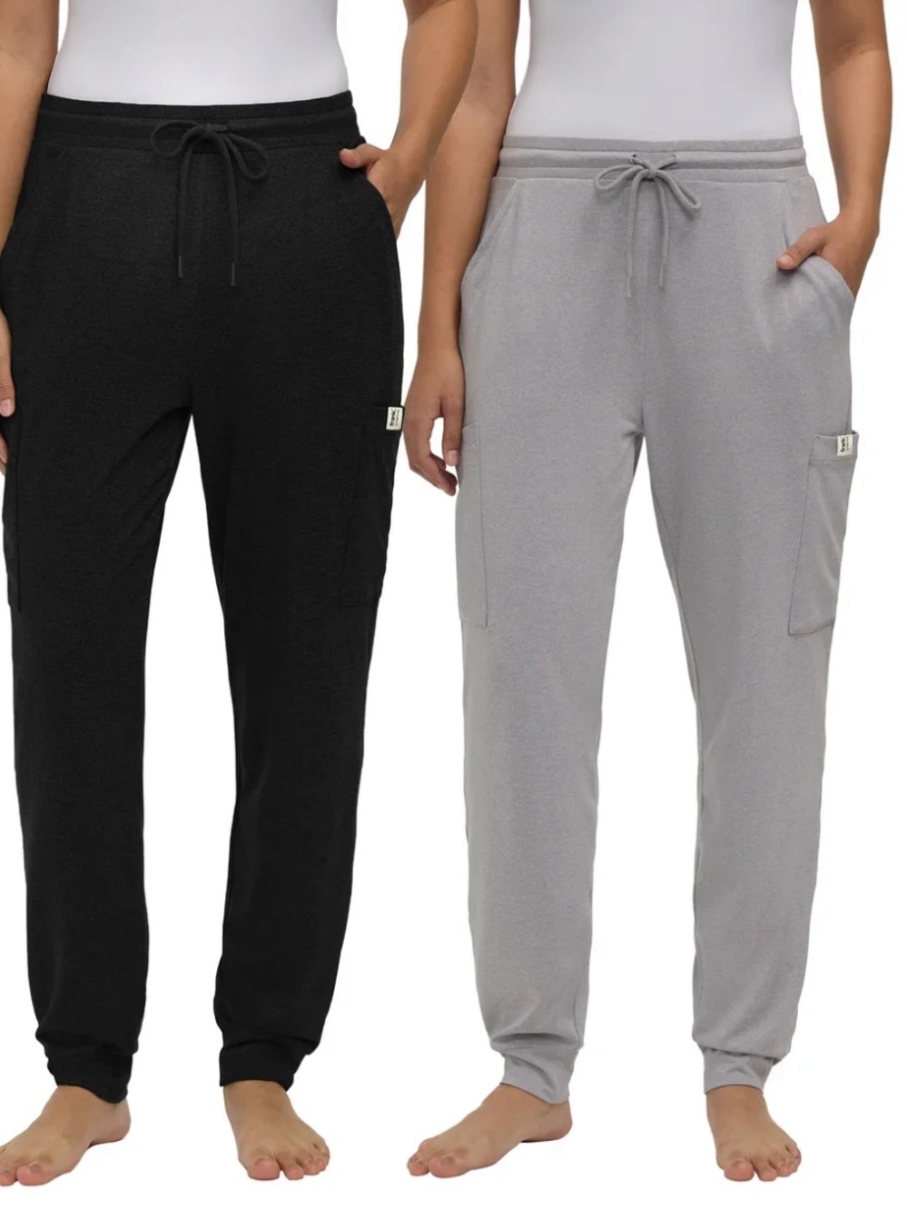 Women’s Cargo Lounge Pants - Black & Light Gray 2 pack